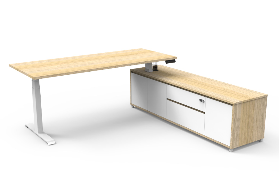 Natural Oak Cabinet, Oak Top With White Frame